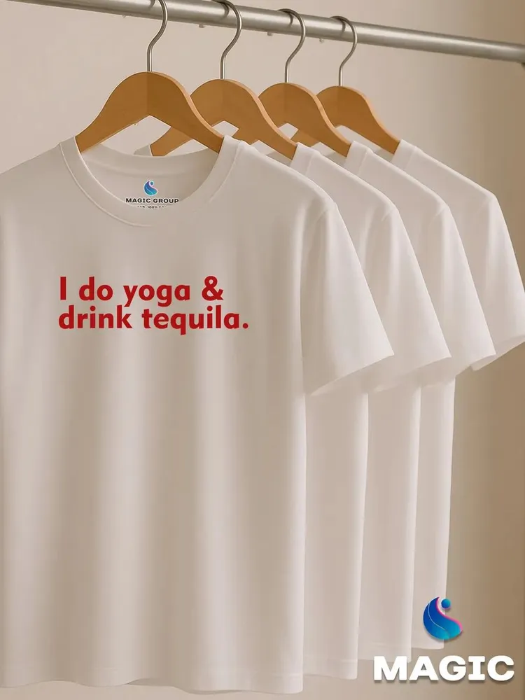 Футболка с принтом yoga & drink tequila. — фото 6