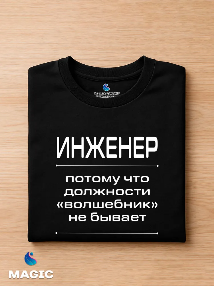 Футболка с принтом хлопковая Инженер Волшебник — фото 3