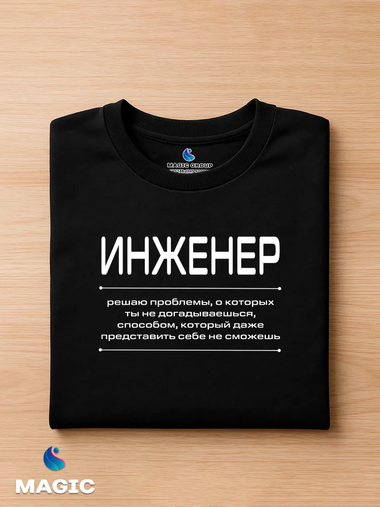 Футболка с принтом хлопковая Инженер — фото 3