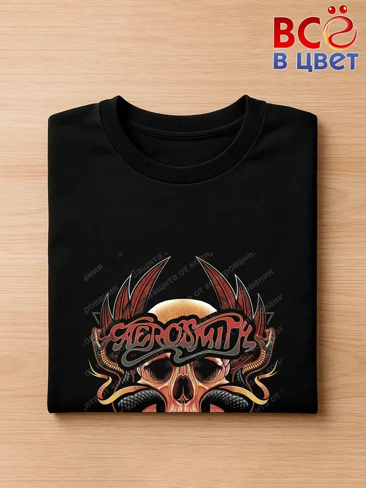 Футболка черная Aerosmith Livin' on the Edge — фото 3