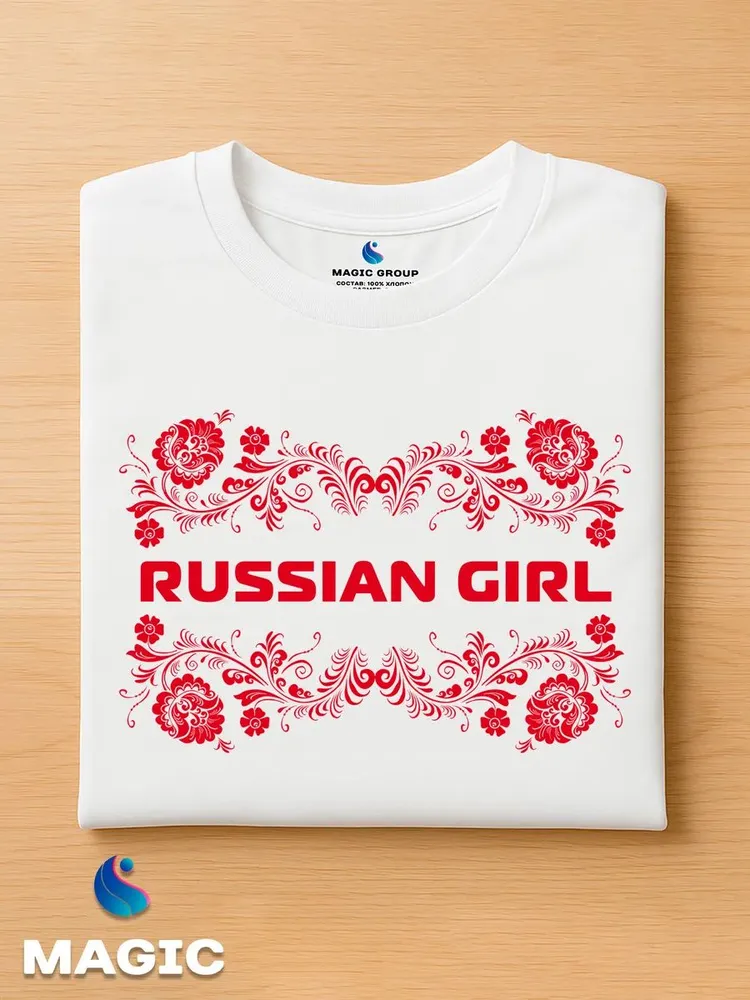 Футболка хлопковая Russian Girl — фото 4