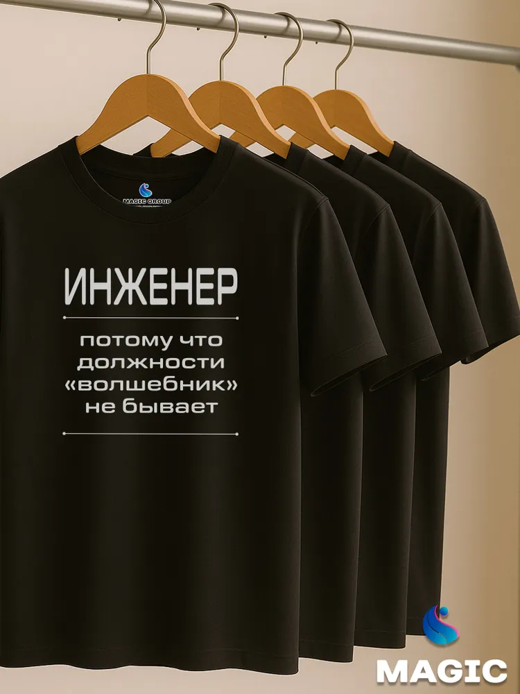 Футболка с принтом хлопковая Инженер Волшебник — фото 6