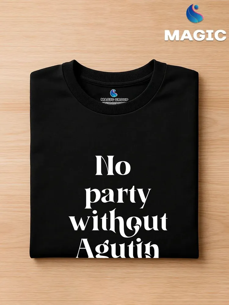 Футболка хлопковая с принтом No party without Agutin — фото 3