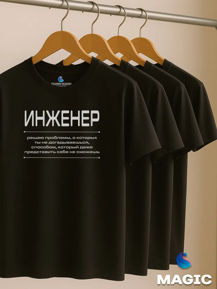 Футболка с принтом хлопковая Инженер — фото 6