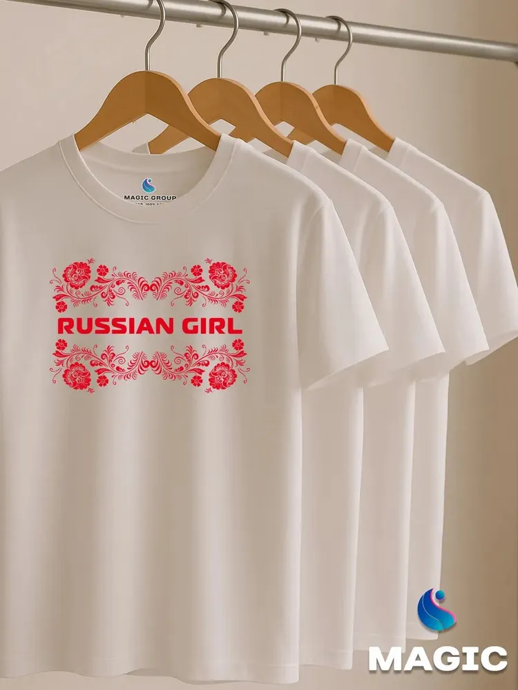 Футболка хлопковая Russian Girl — фото 6