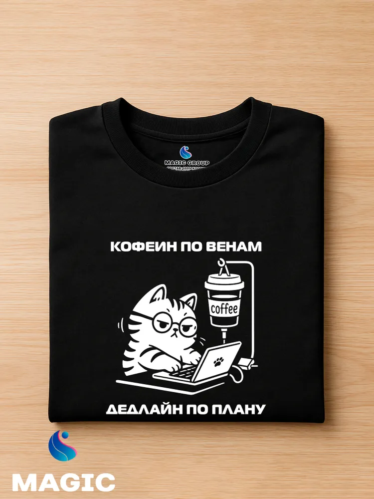 Футболка Кот на кофеине — фото 3