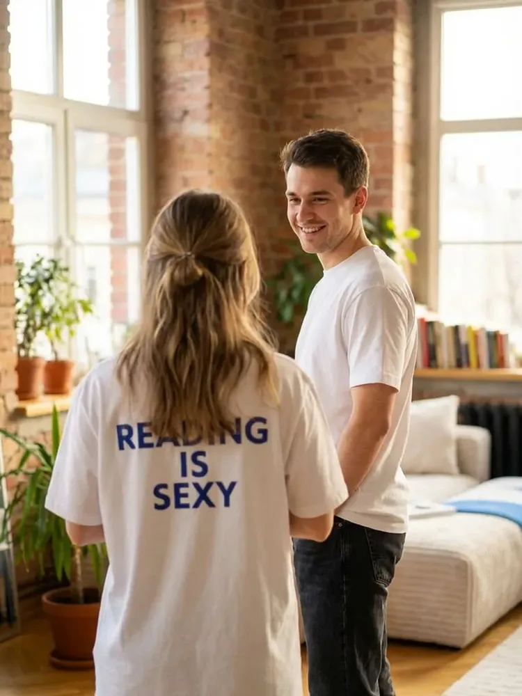 Футболка с принтом Reading is sexy — фото 4