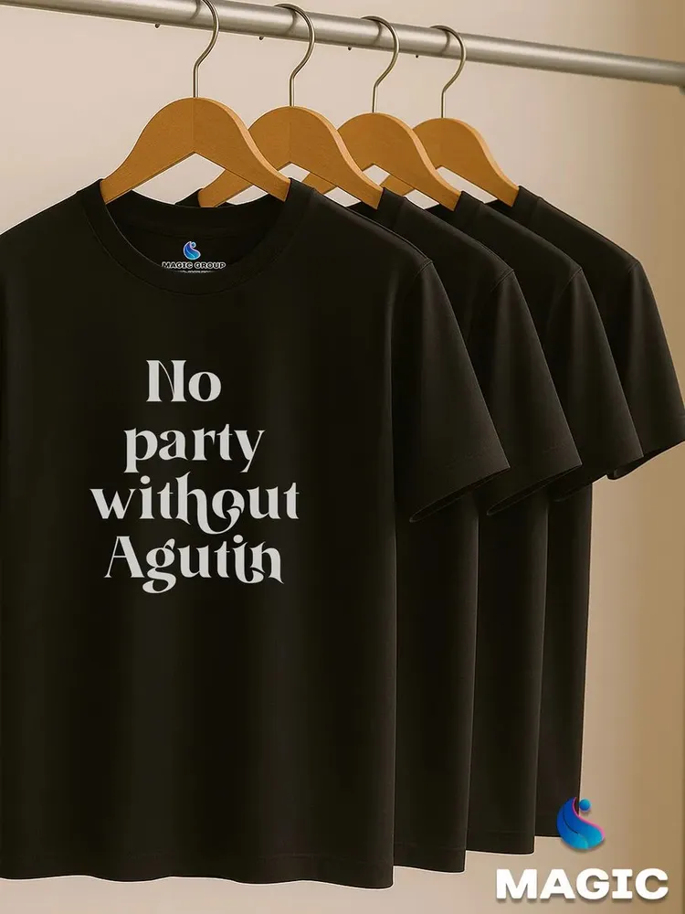 Футболка хлопковая с принтом No party without Agutin — фото 6